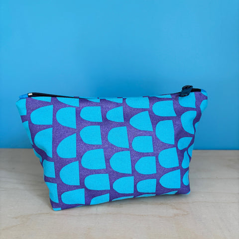 Blue and Purple Semi Circles Flat Bottom Pouch