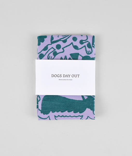 Dogs Day Out tea towel