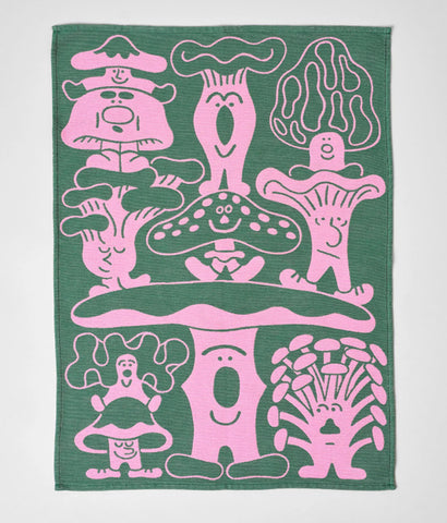 Mushrooms tea towel