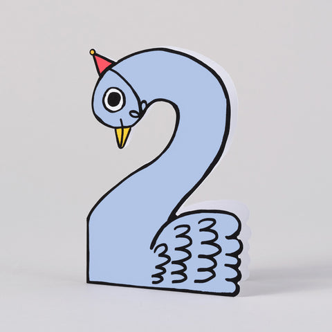 Swan Second Birthday Card