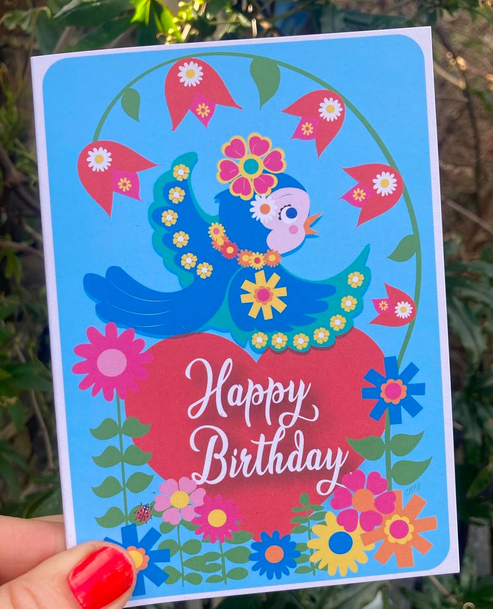 Bluebird Happy Birthday greetings card