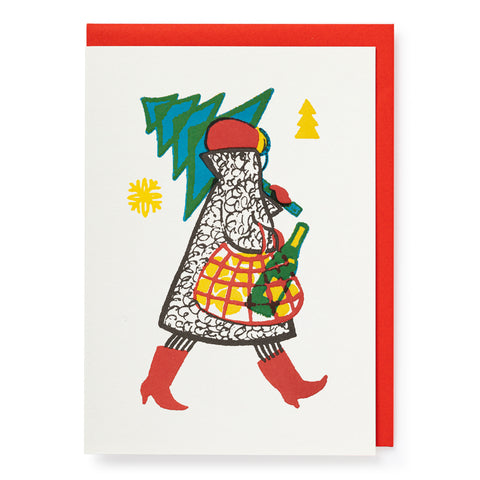 Festive Lady Christmas card