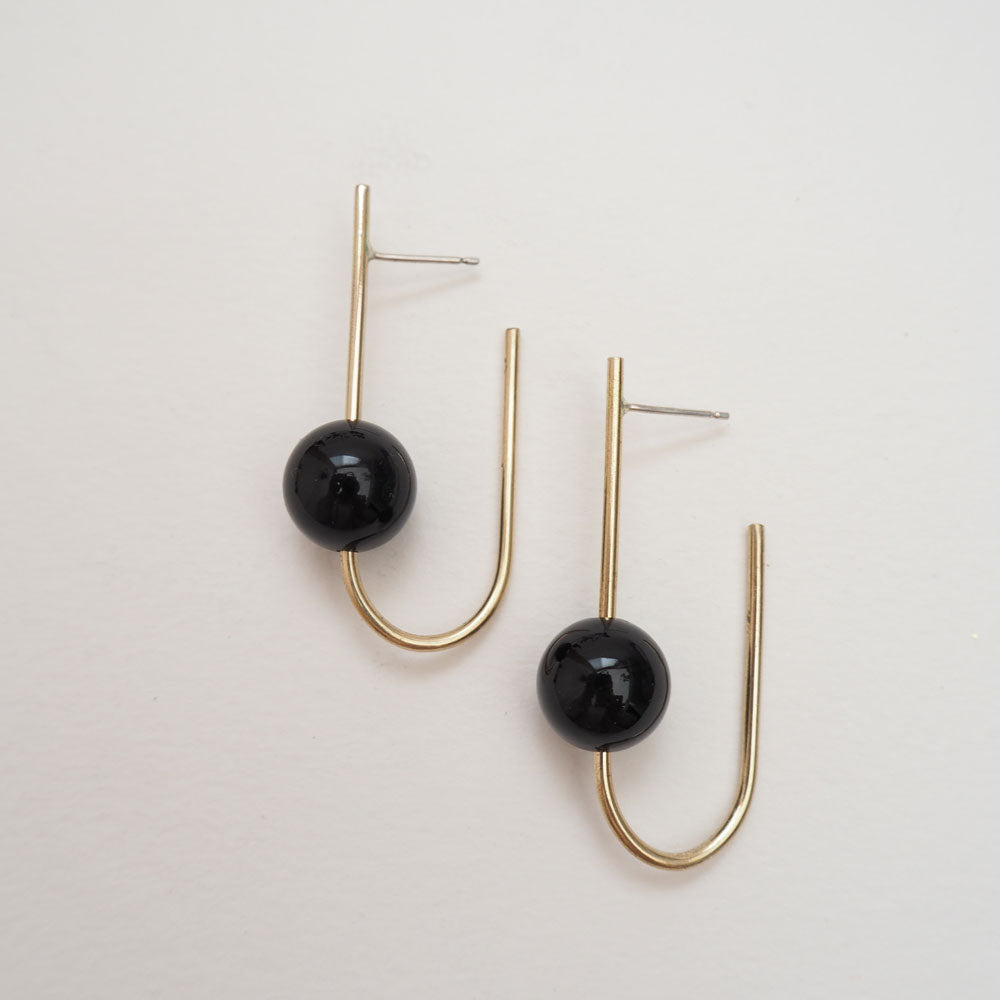 Bar & ball stud earrings