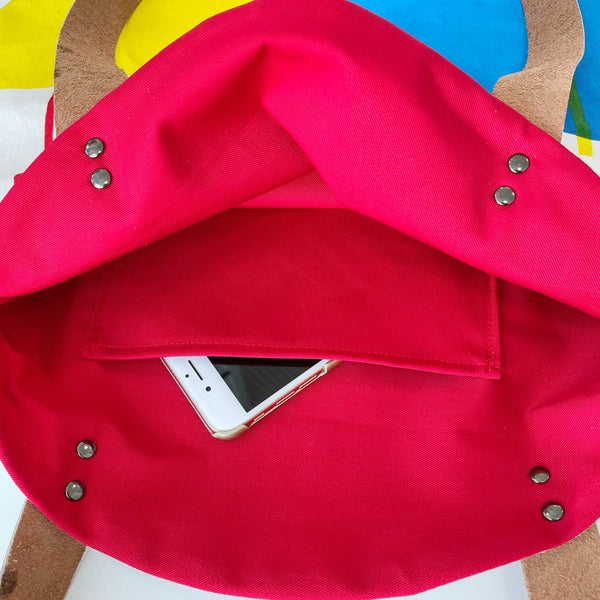 Large primary colour circular bag - Inspired 