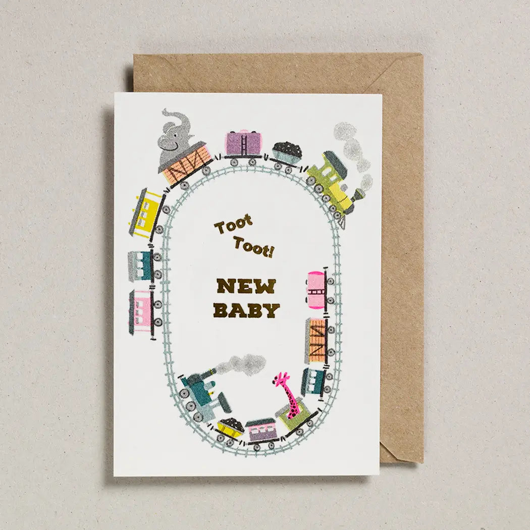 Toot toot new baby card