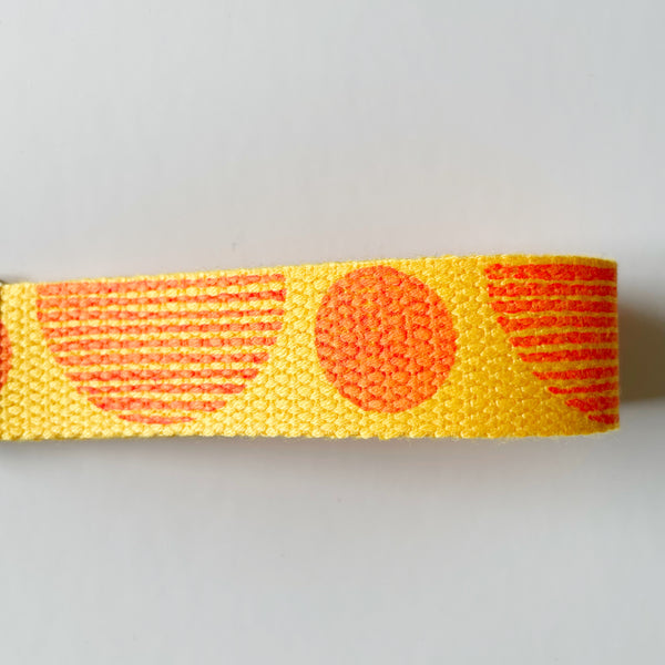 Hand printed orange & yellow keyring