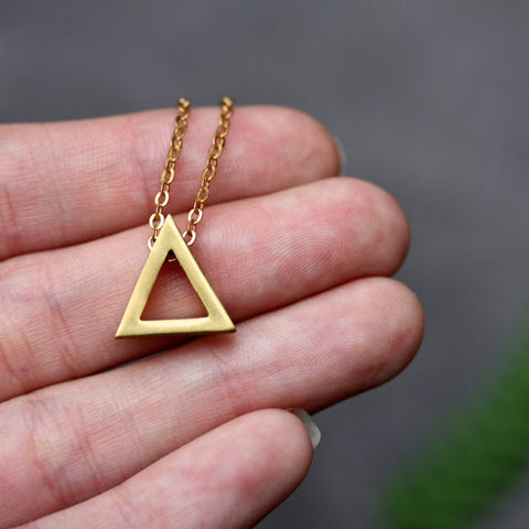 Brass triangle necklace