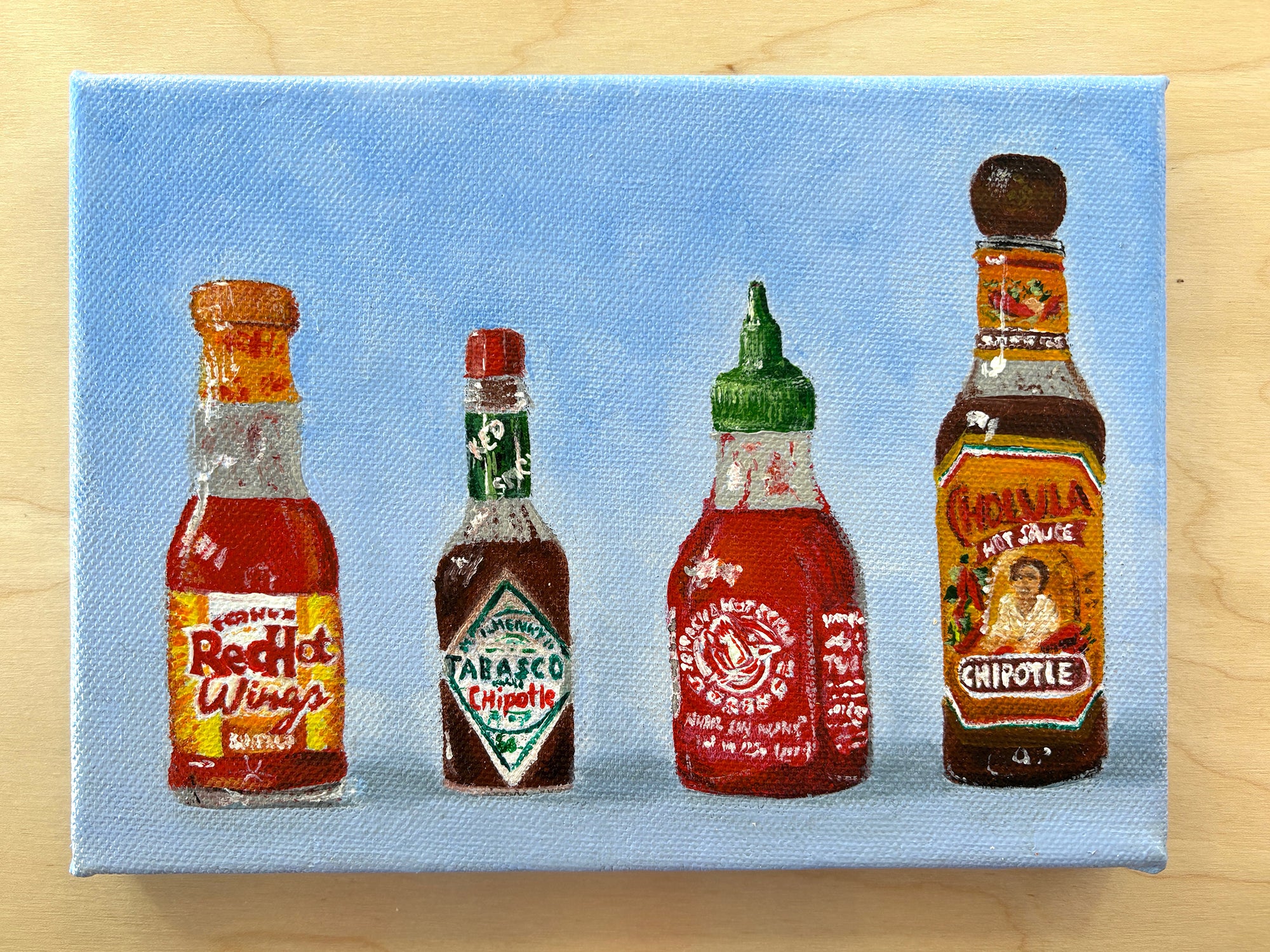 Hot Sauce Bottles painting