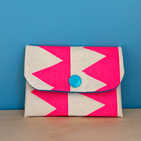 Fluorescent Pink Triangle Card Wallet