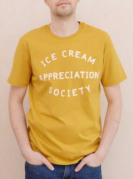 Ice Cream Appreciation Society honeycomb yellow unisex adult t-shirt