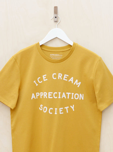 Ice Cream Appreciation Society honeycomb yellow unisex adult t-shirt