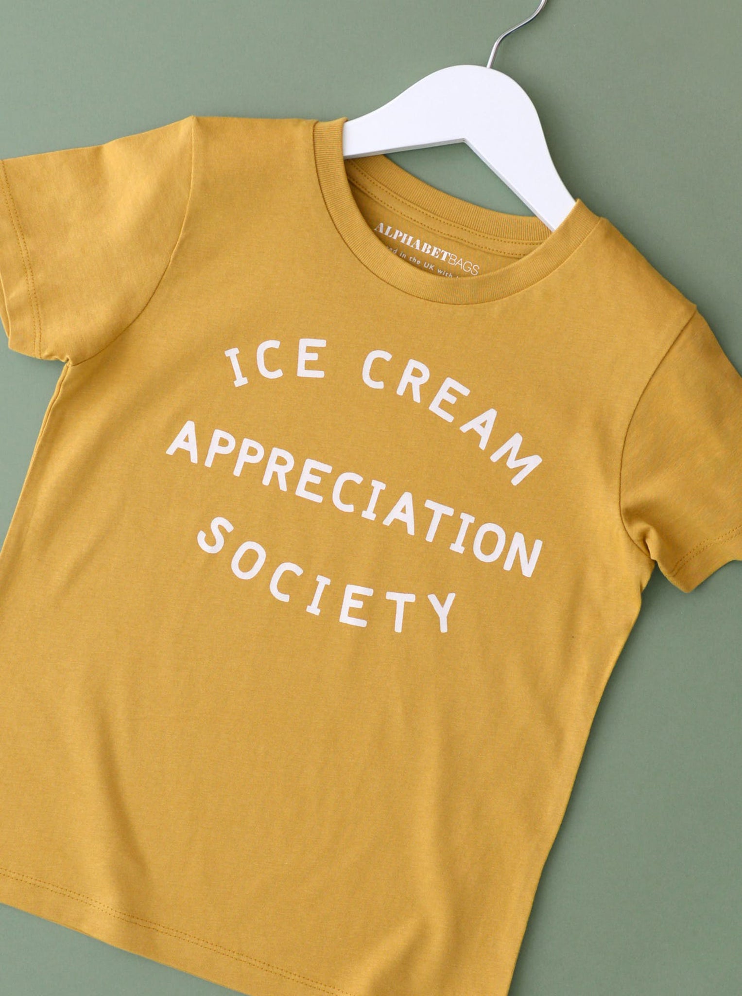 Ice Cream Appreciation Society honeycomb yellow kids t-shirt