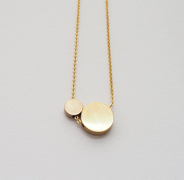Big Brass Circle and Small Brass Circle necklace