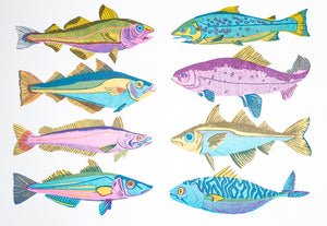 British Fish risograph print
