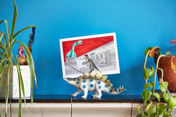 Artistic Allosaurus Greetings Card