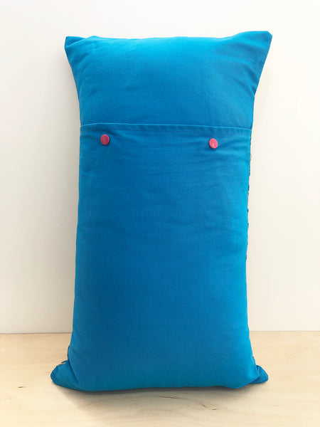 Blue & pink leopard print cushion cover - Inspired 