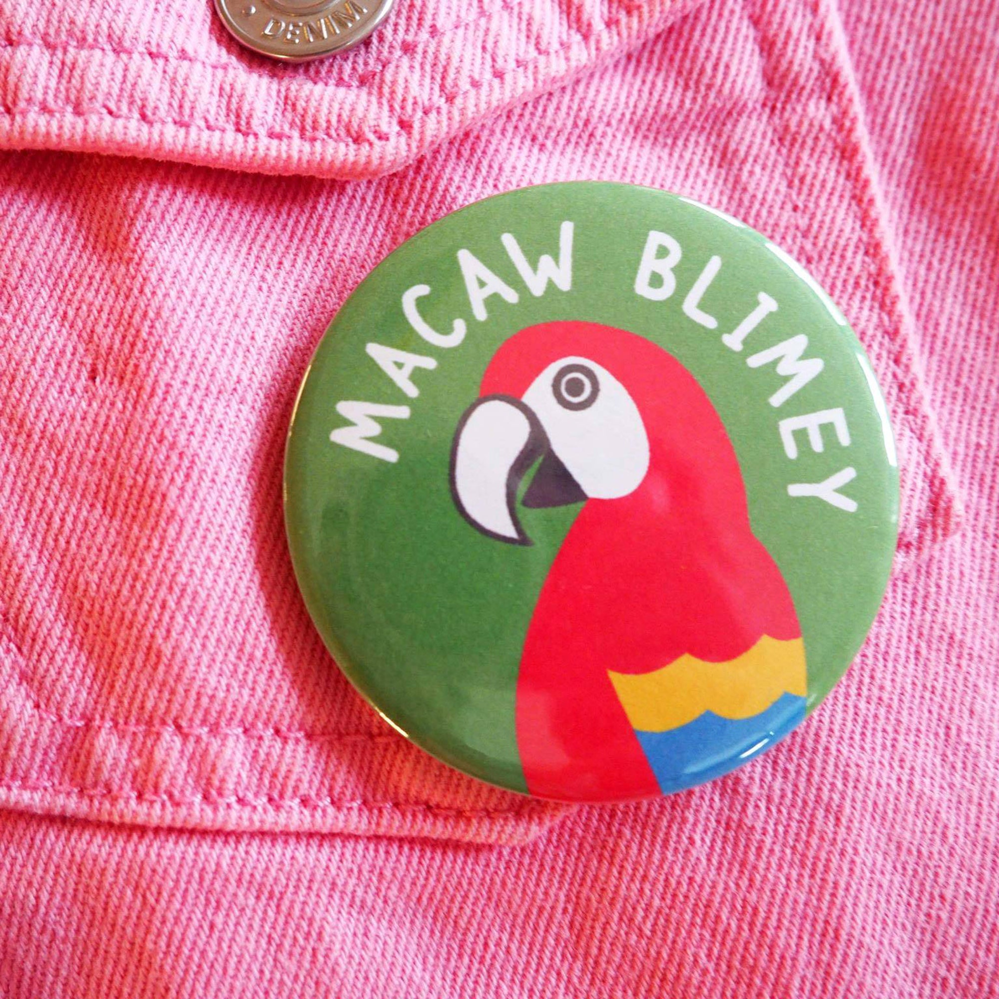 Macaw Blimey badge