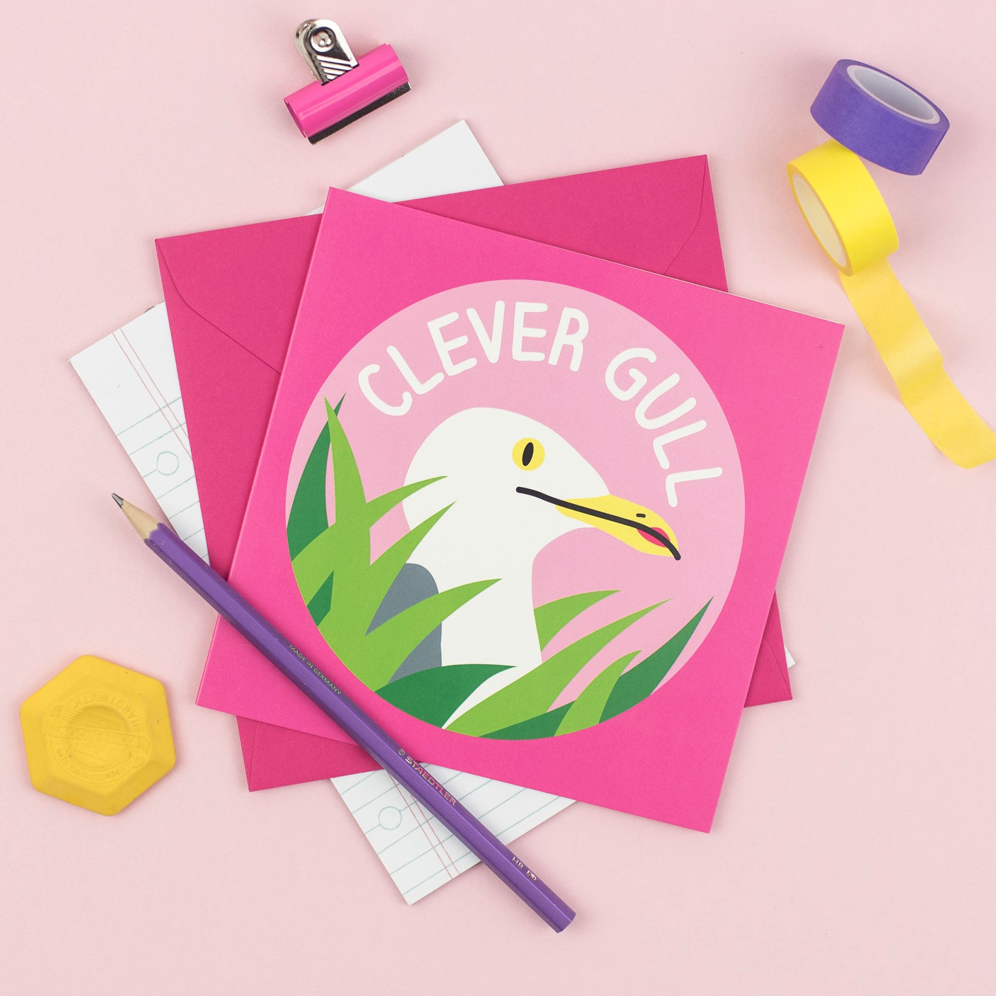 Clever Gull greetings card