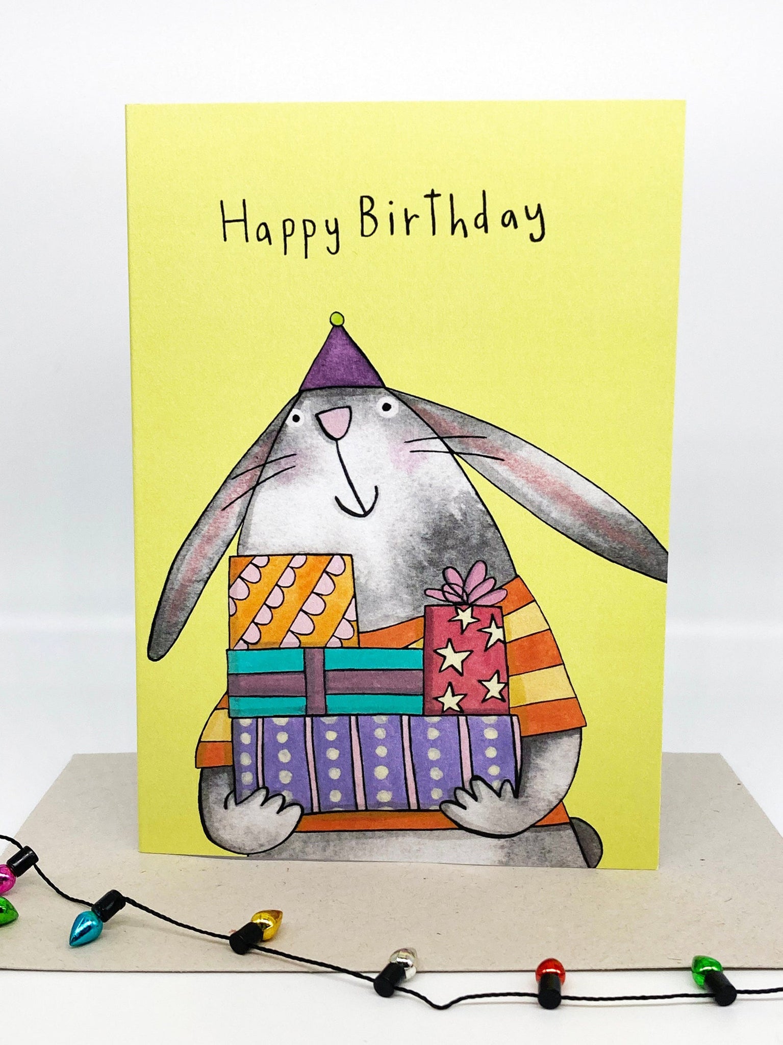 Birthday present Bunny birthday card