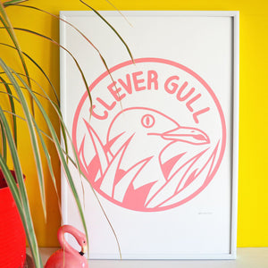 Clever Gull screen print - Inspired 