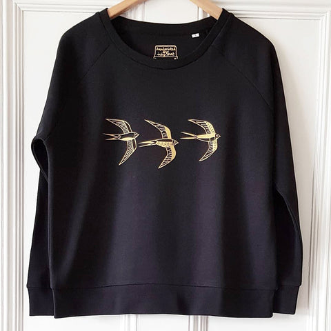 Swallow design ladies sweatshirt