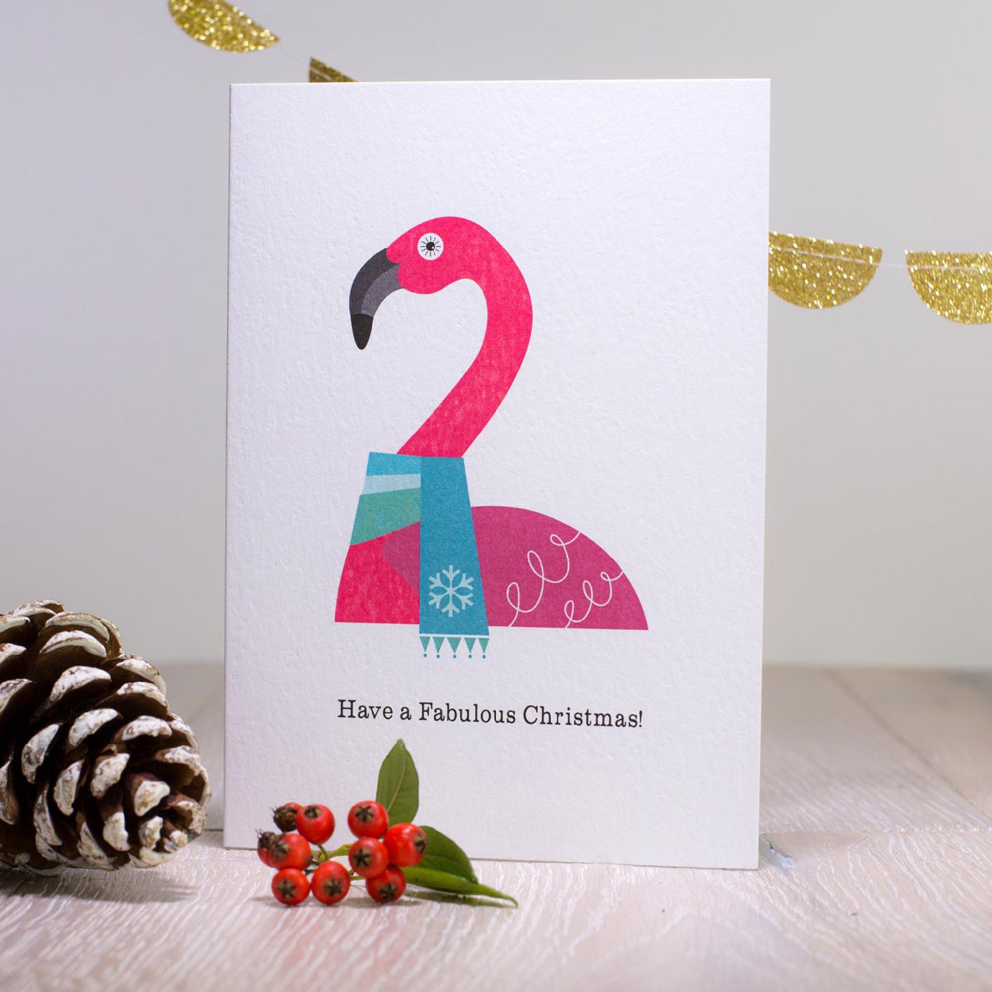 Flamingo Christmas card - Inspired 