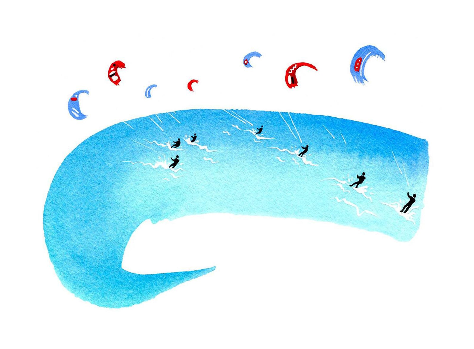 Kite surfers card