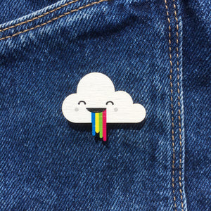 Rainbow cloud pin