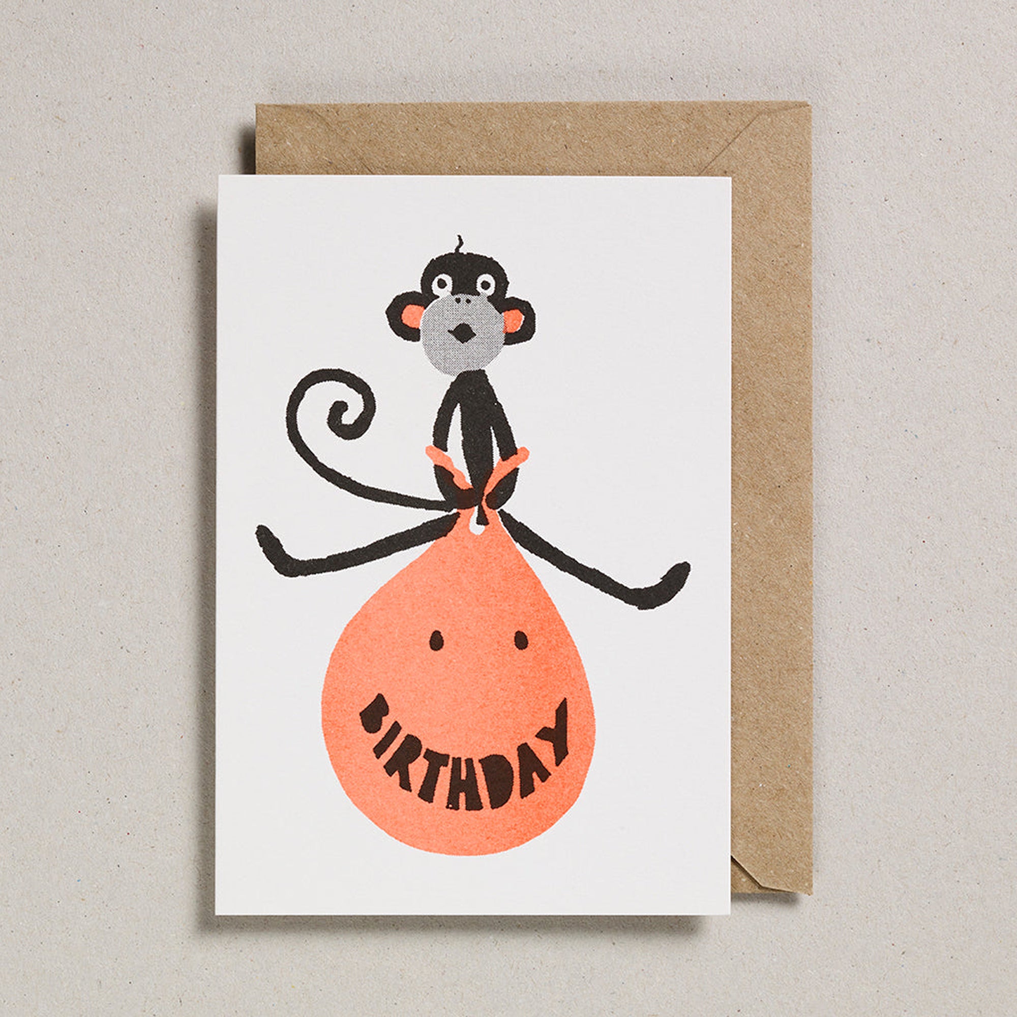 Monkey Space Hopper birthday card