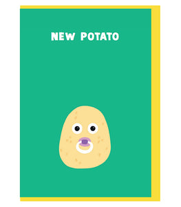 New potato greetings card in green