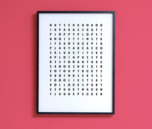 Rude Word Search print - Inspired 