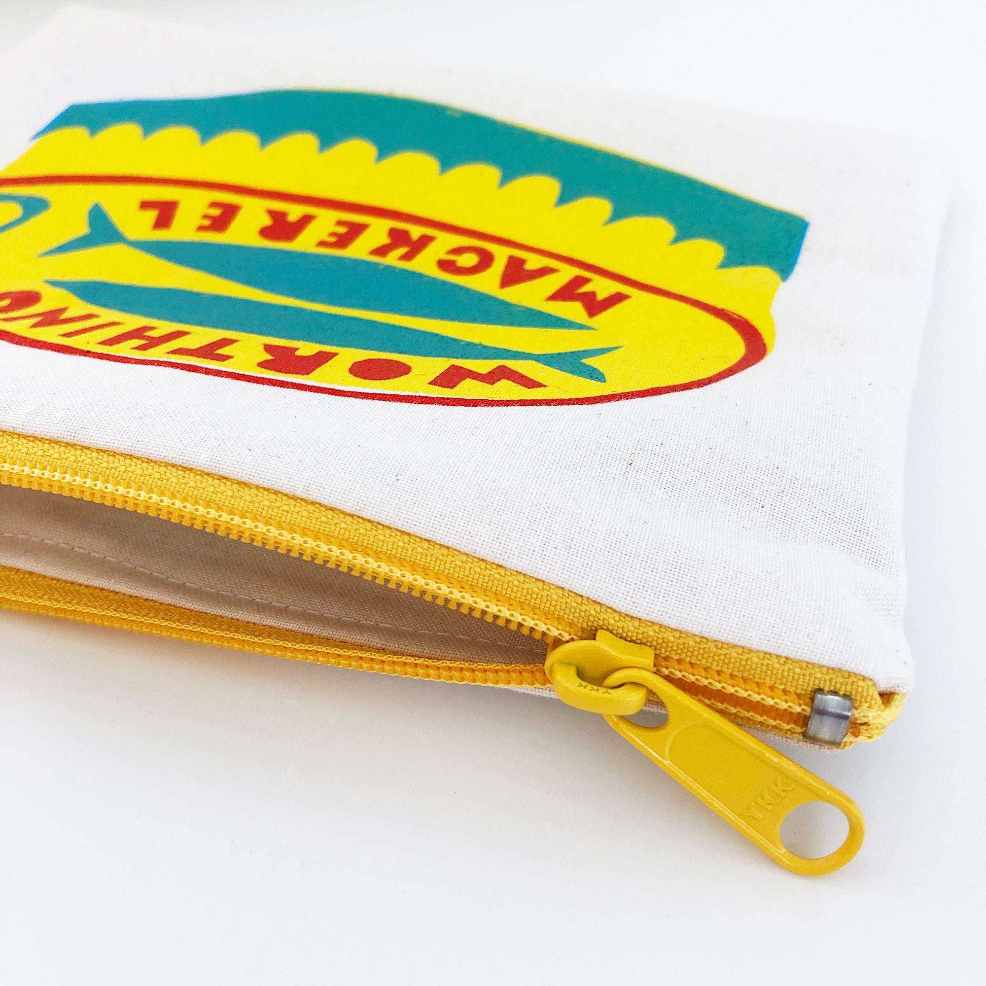 Mackerel screen printed pouch