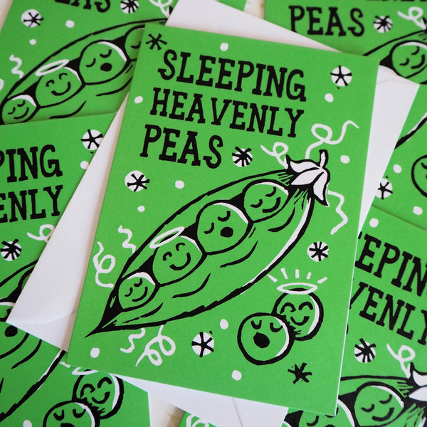 Sleeping Heavenly Peas Christmas card