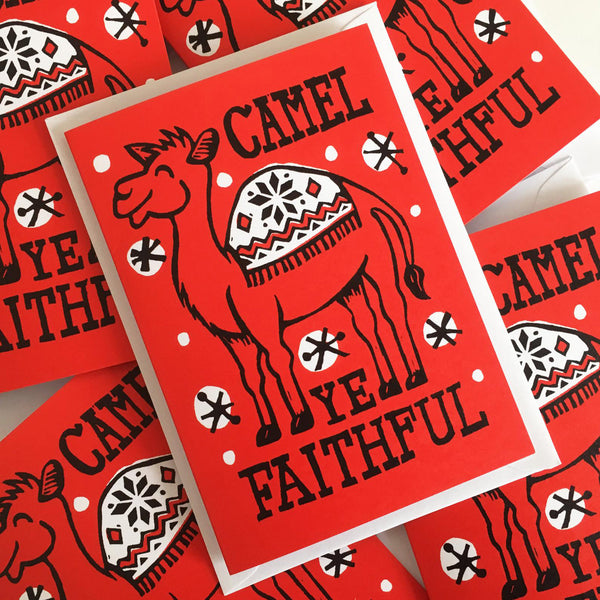 Camel Ye Faithful Christmas card