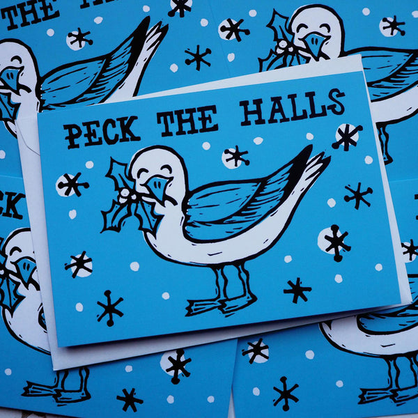 Peck The Halls Christmas card