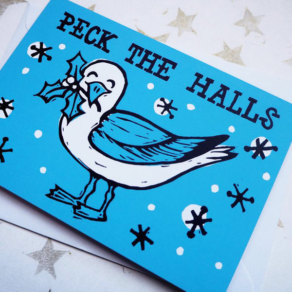 Peck The Halls Christmas card