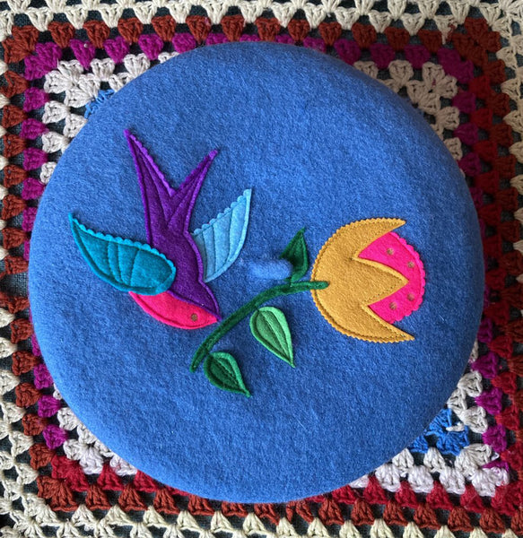 Appliqué Bird Beret