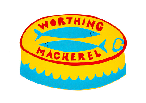 Worthing Mackerel A5 screen print - Inspired 