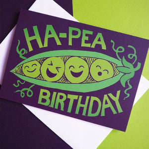 Ha-Pea Happy Birthday greetings card - Inspired 