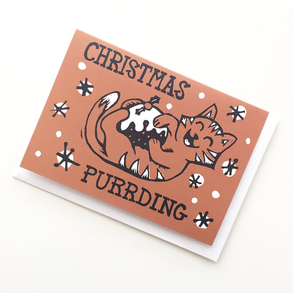 Christmas Purrding cat card