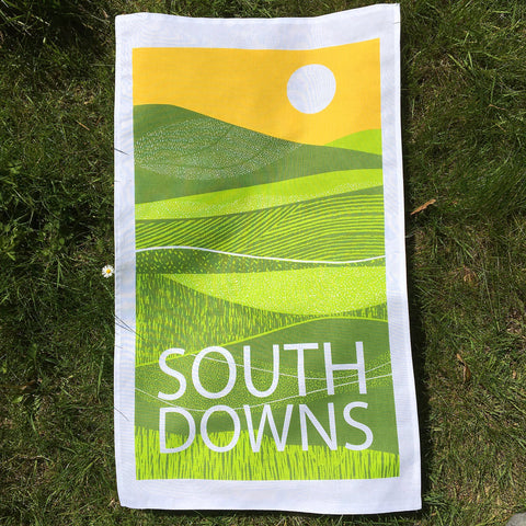 South Downs tea towel