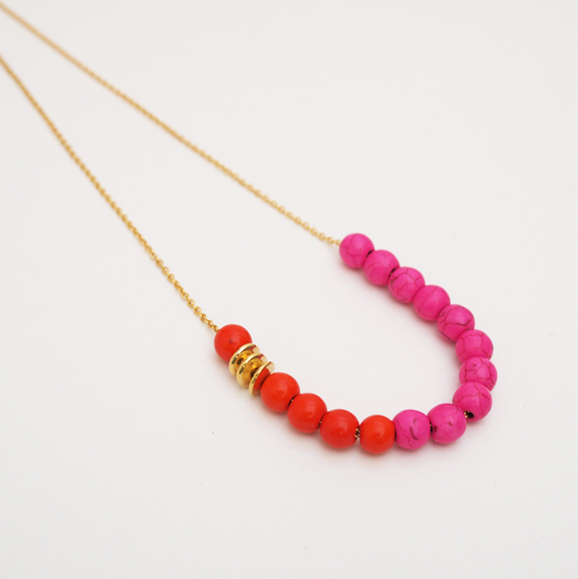 Abacus pink and orange necklace