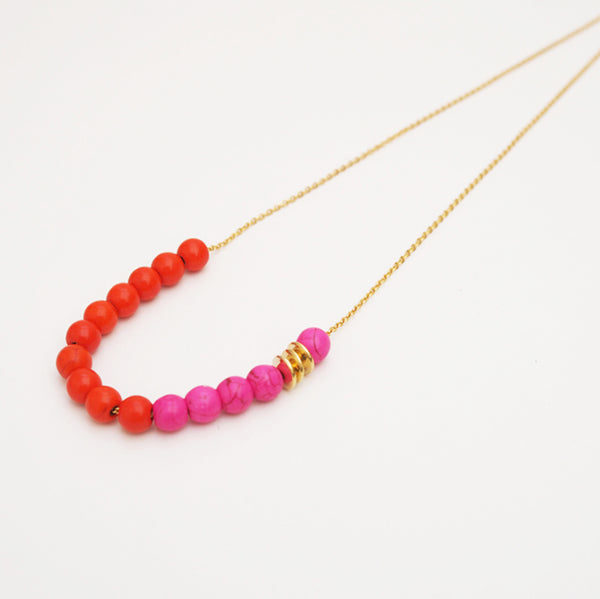 Abacus pink and orange necklace