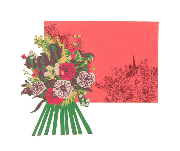 Marigold bouquet greetings card