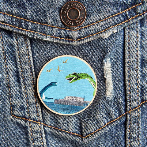 Dippy Finds Love pin badge