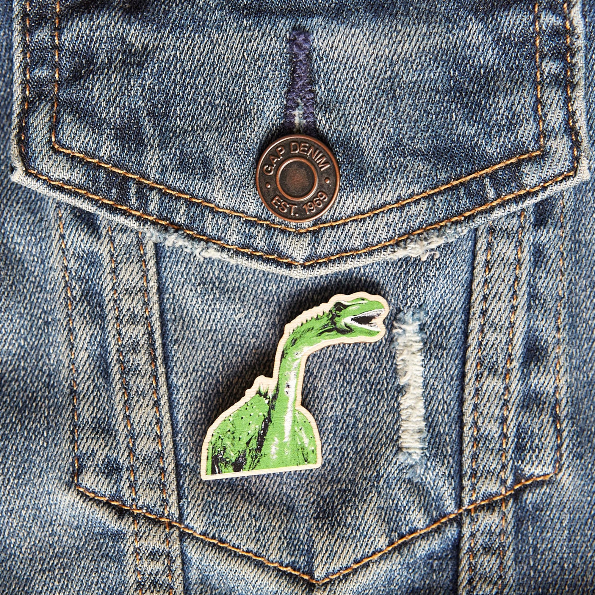 Dippy the dinosaur pin badge