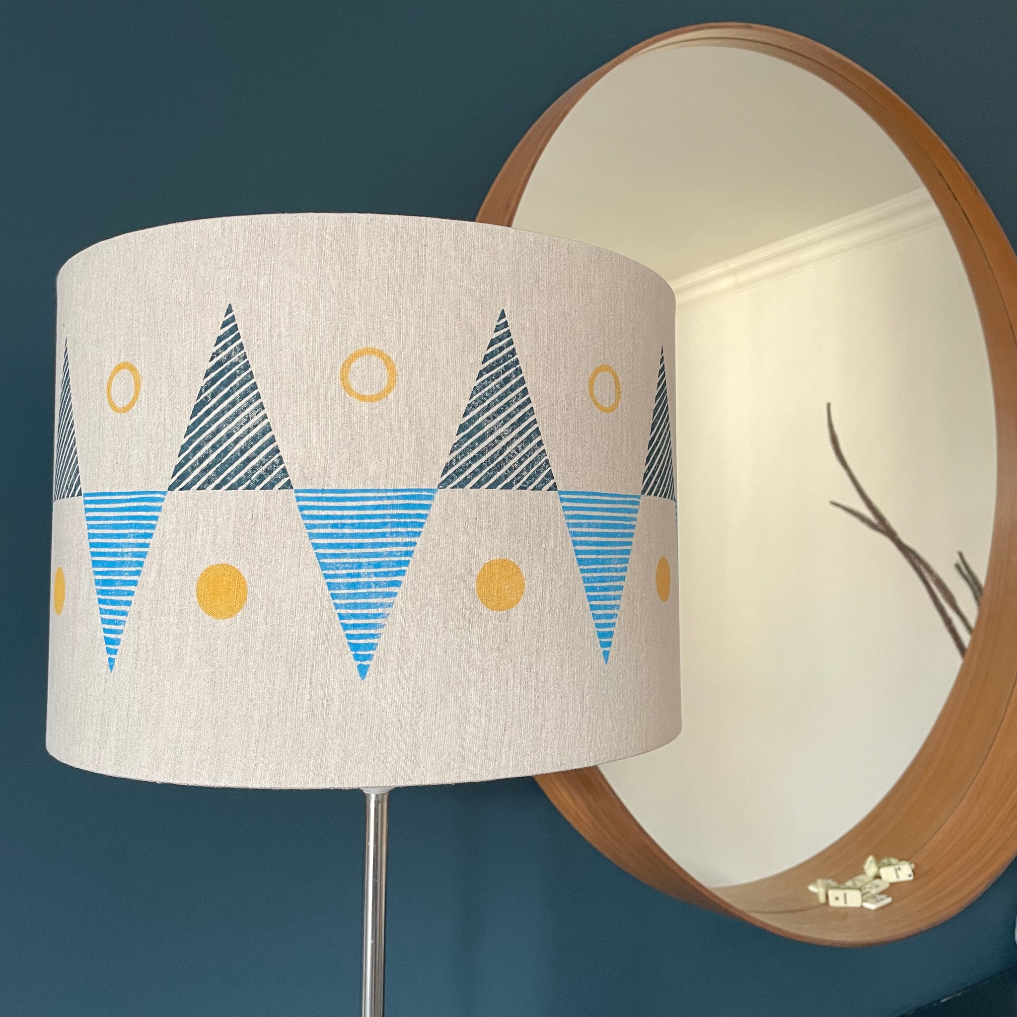 Triangles & Circles Linen 30cm Lampshade