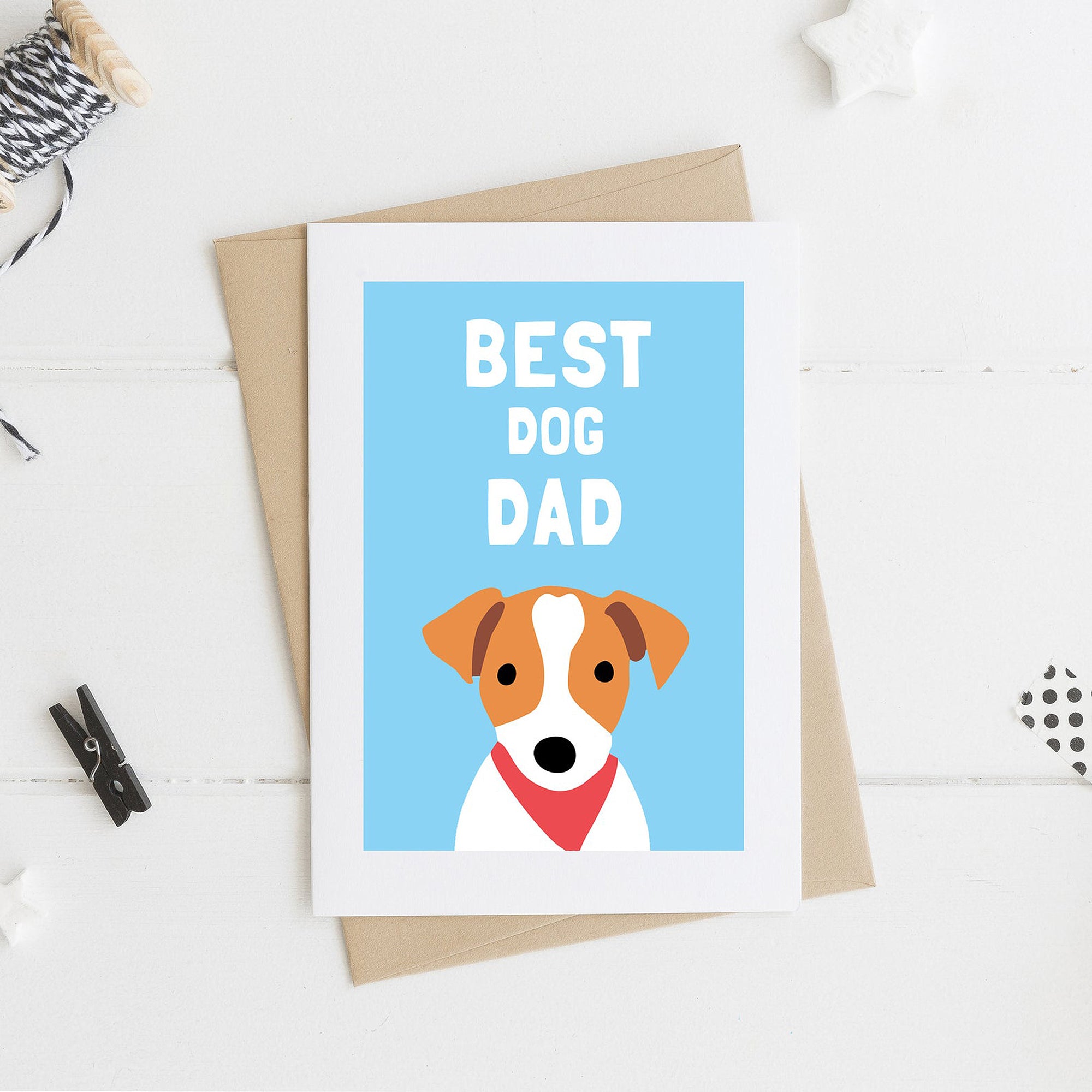 Best Dog Dad Jack Russell greetings card