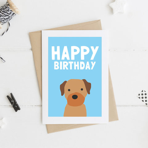 Happy Birthday Border Terrier greetings card