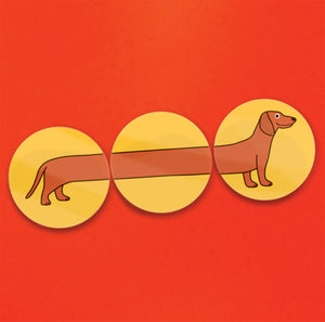 Sausage dog magnet set